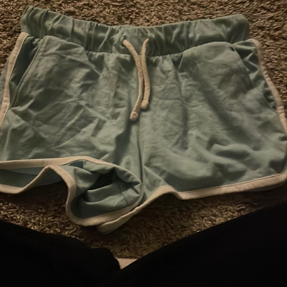 Large little girls light blue shorts
